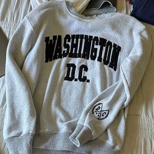 Washington D.C. Crewneck Pullover Sweater - Light Gray